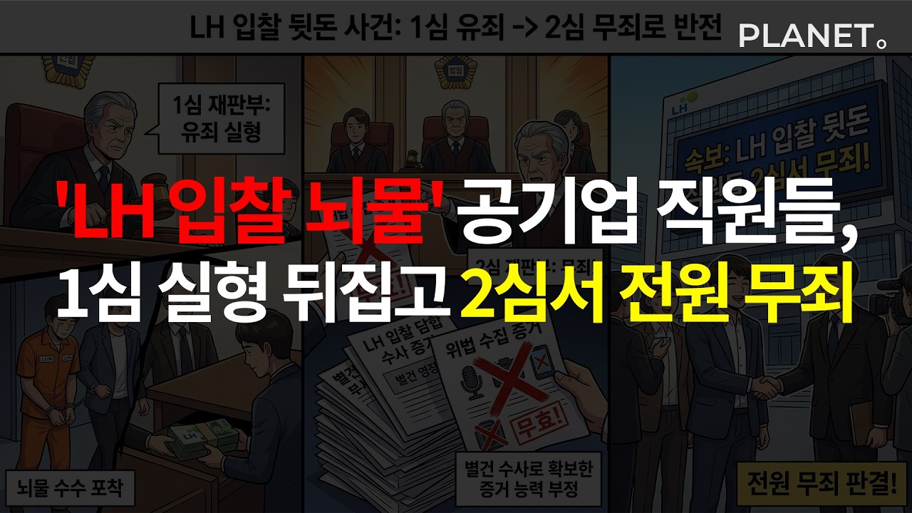 [팟캐스트] 'LH 입찰 뇌물' 공기업 직원들, 1심 실형 뒤집고 2심서 전원 무죄… 핵심은 '위법 수집 증거'
