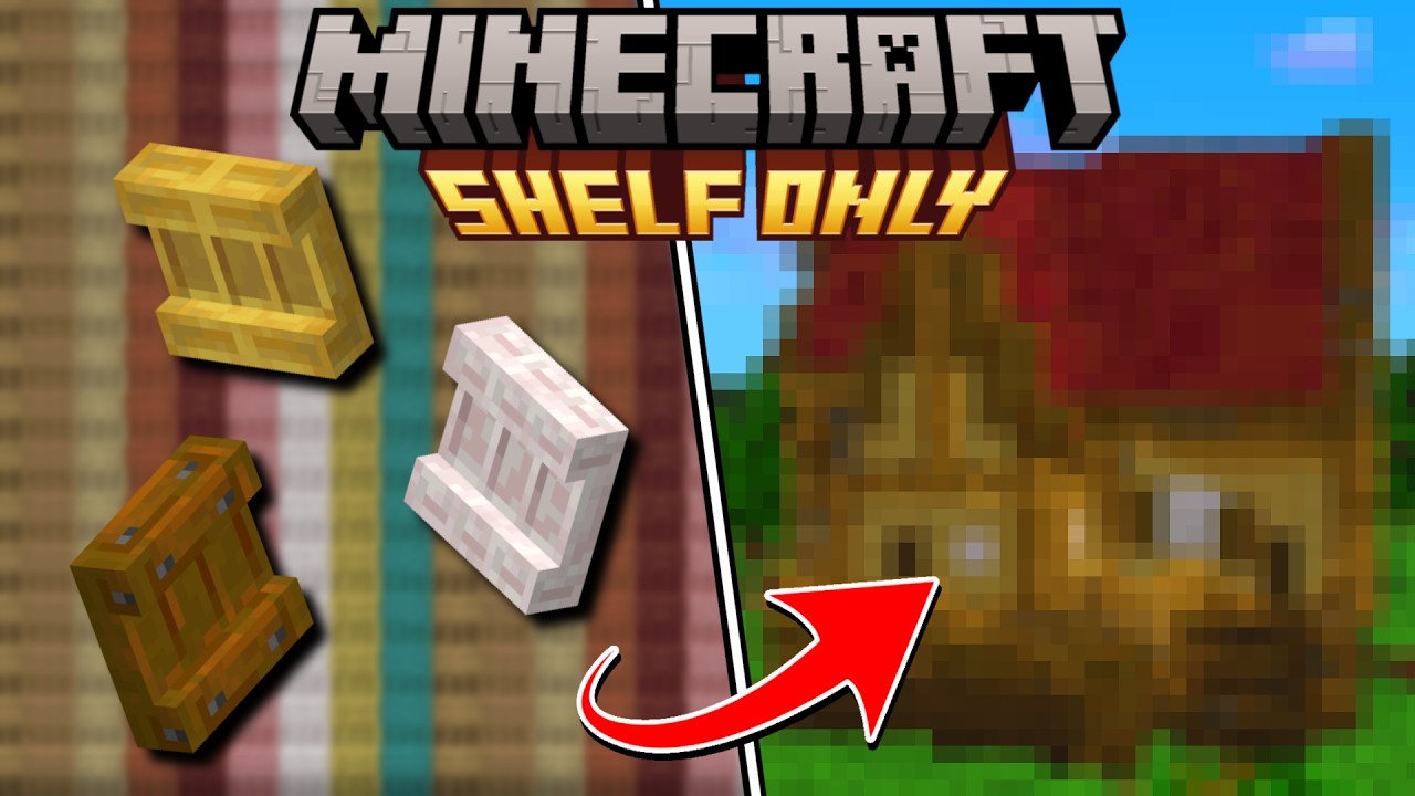 Building a House in Minecraft, But I Can Only Use Shelves