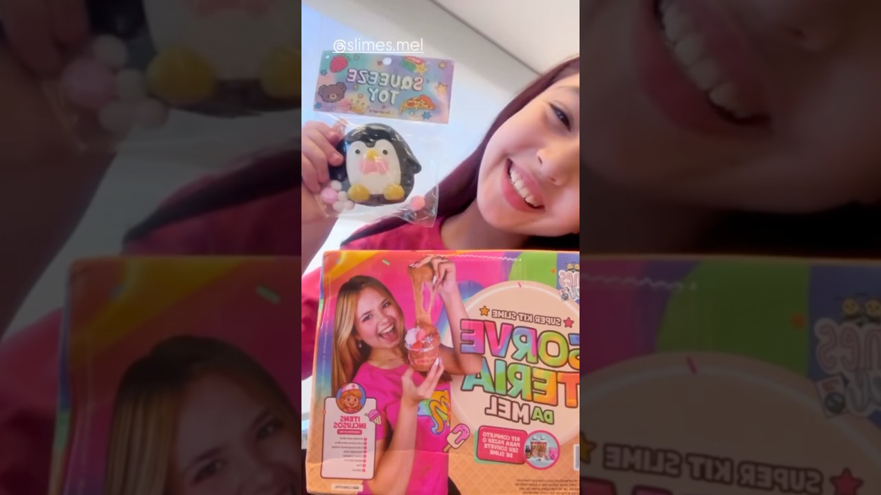 A Clara dos mini rosa reagindo ao kit sorveteria da mel 😱 #slime