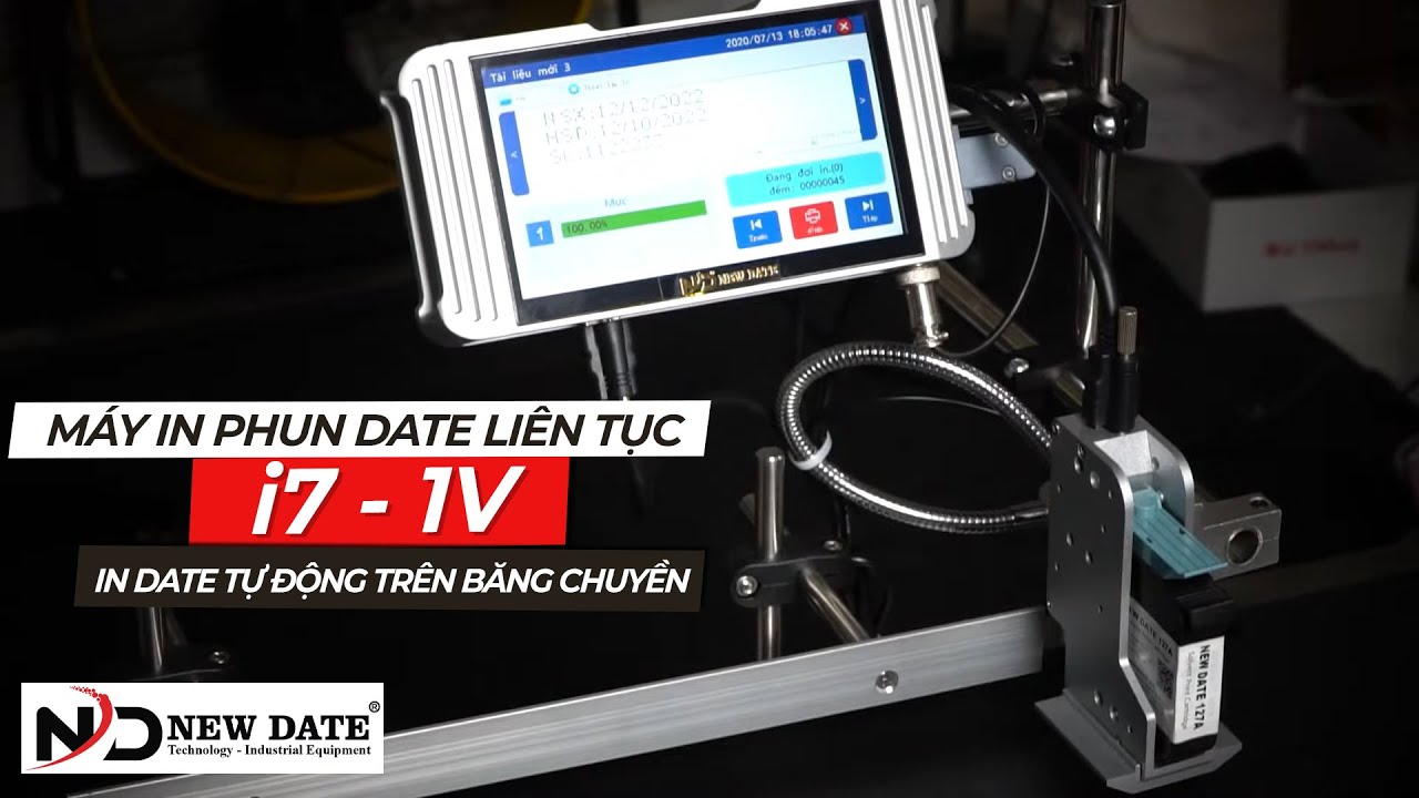 Máy In Phun Date Liên Tục NEW DATE i7-1v - Tự Động Trên Băng Chuyền -Tốc độ nhanh, Tiết kiệm Mực