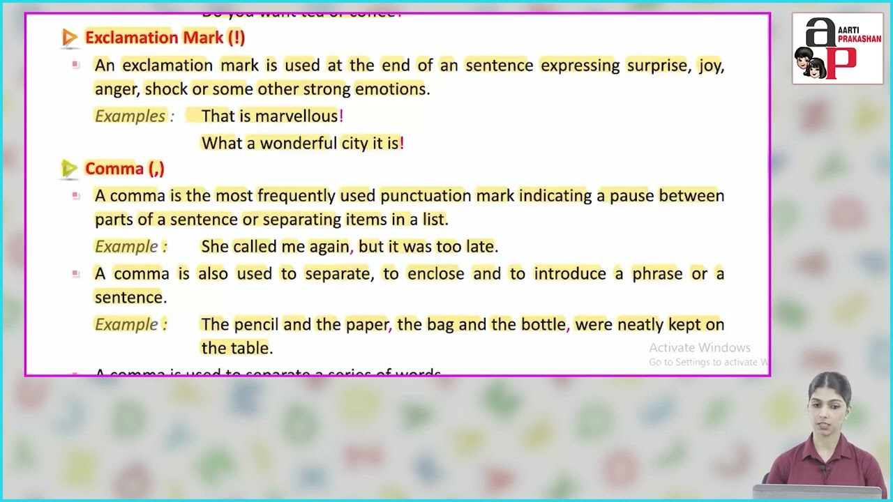 Ch 18 | Aarti Prakashan | Grammar | Class 6 | Punctuation Marks | For children