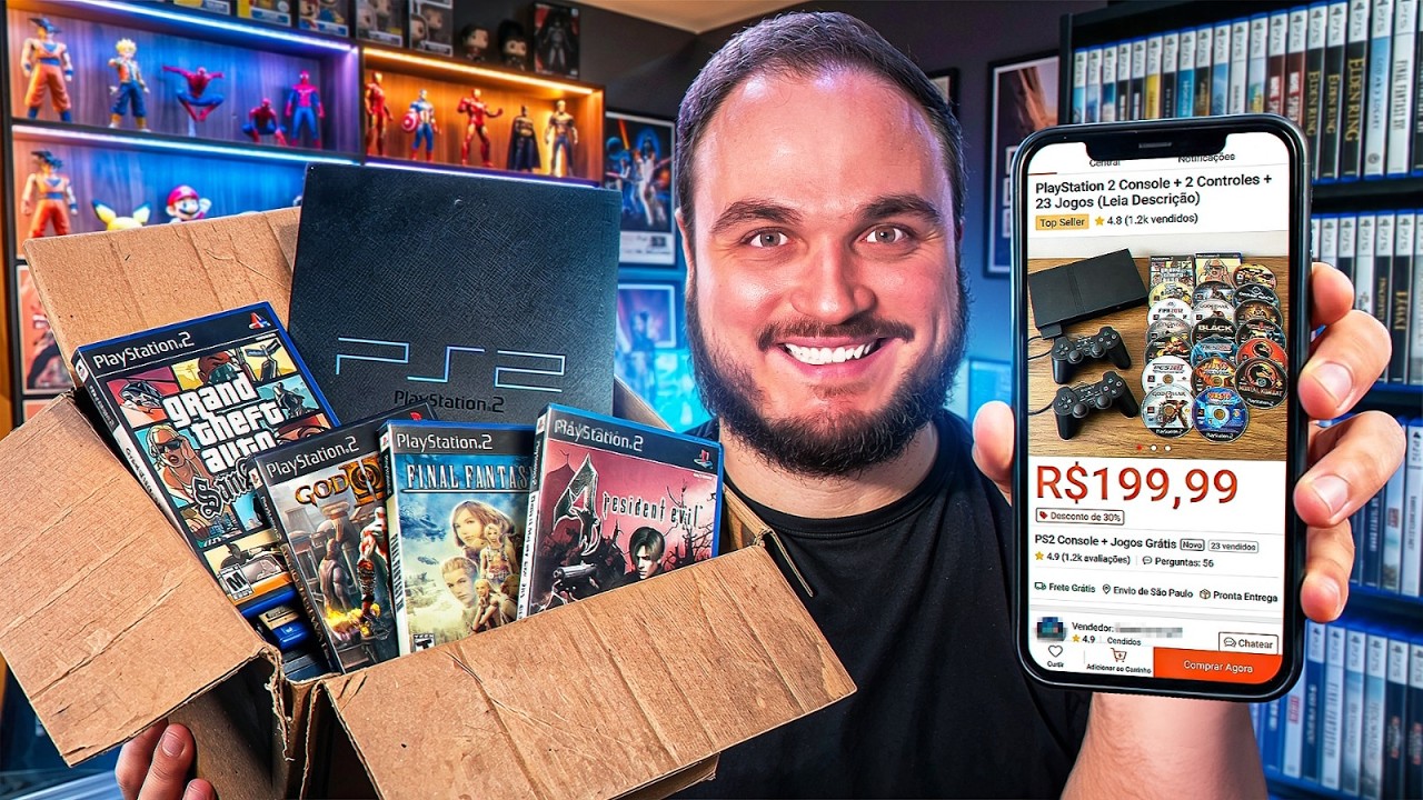 Comprei um PS2 na Shopee com um PORTA-CD LOTADO de JOGOS
