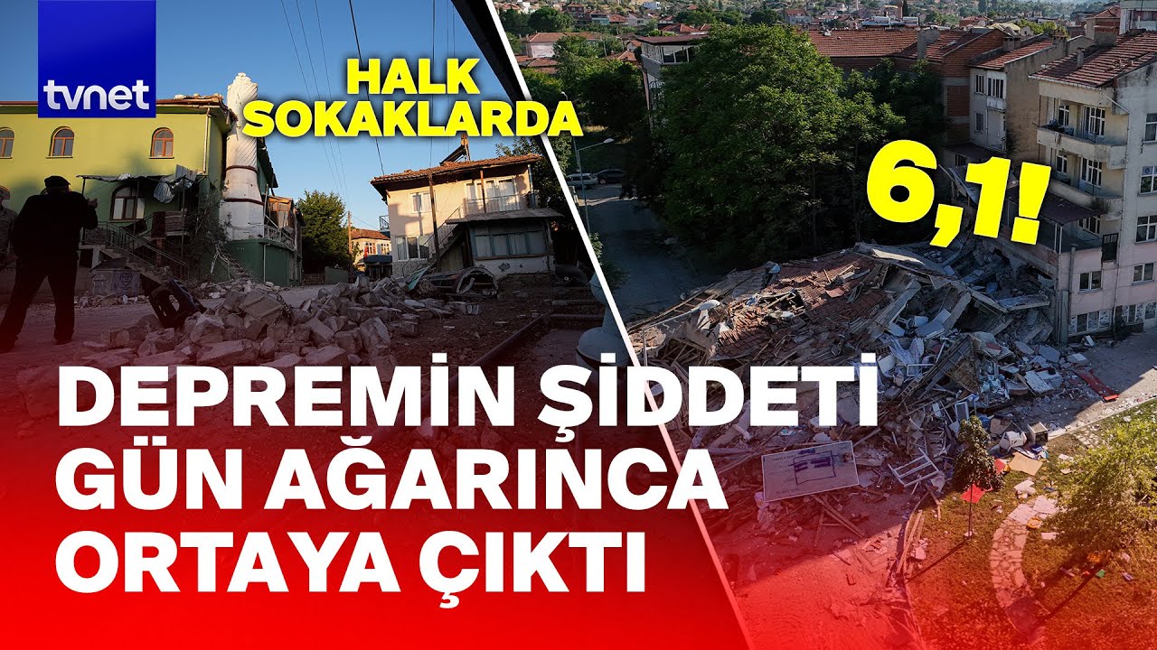 Balıkesir'i vuran deprem işte böyle hasar vermiş! Sokaklar bakın ne hale gelmiş