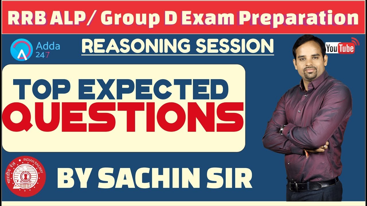 Top Expected Questions For RRB ALP/ GROUP D By Sachin Sir | Reasoning
