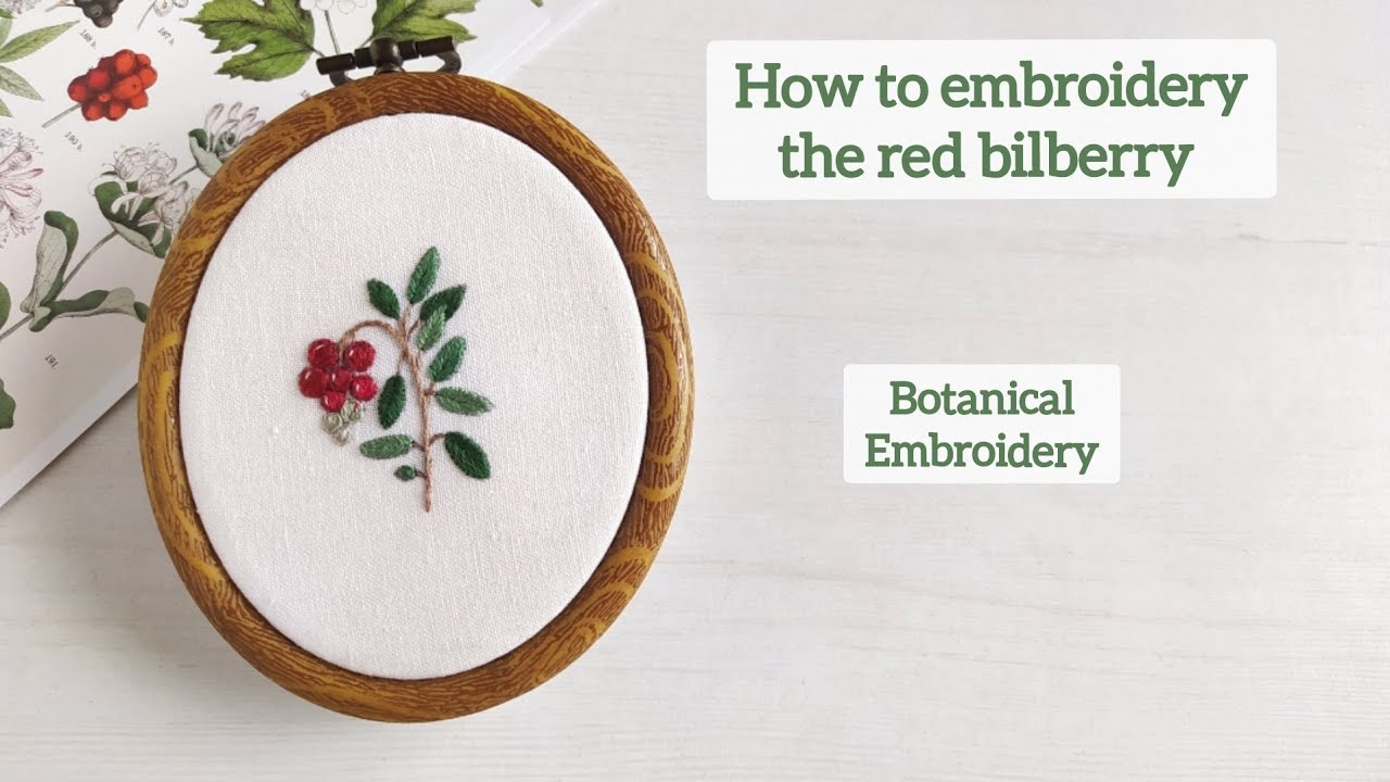 How to embroider the red bilberry