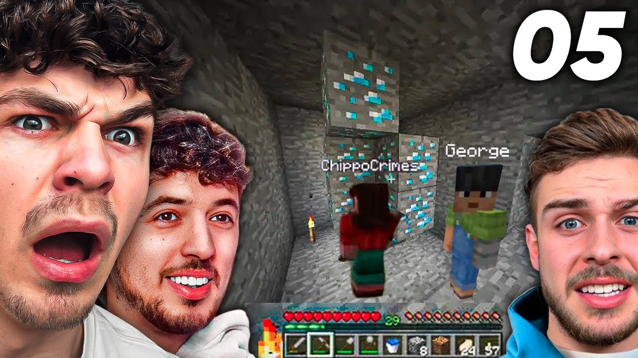 AB, Chip & George Clarkey play MINECRAFT - FINDING DIAMONDS & SAND TEMPLES (#5)