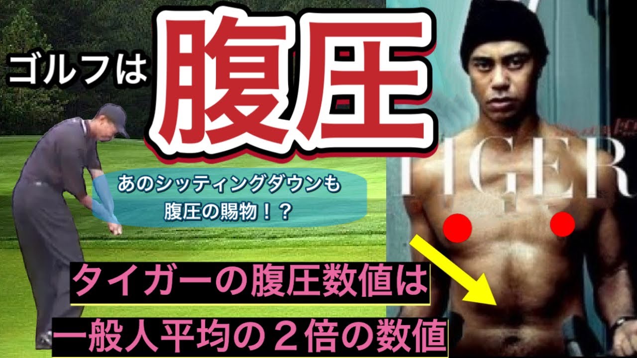 ゴルフアドレスでの腹圧の使い方でスイング激変！飛距離アップ！タイガーウッズは一般人の２倍の腹圧力！
