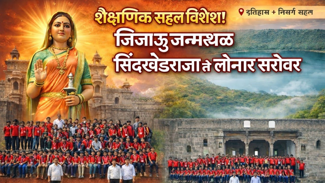 शैक्षणिक सहल विशेष | जिजाऊ जन्मस्थळ सिंदखेडराजा ते लोणार सरोवर | जिल्हा परिषद शाळा पांगरी नवघरे