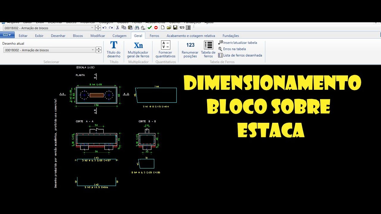 TQS: DIMENSIONAMENTO DE BLOCO SOBRE ESTACAS