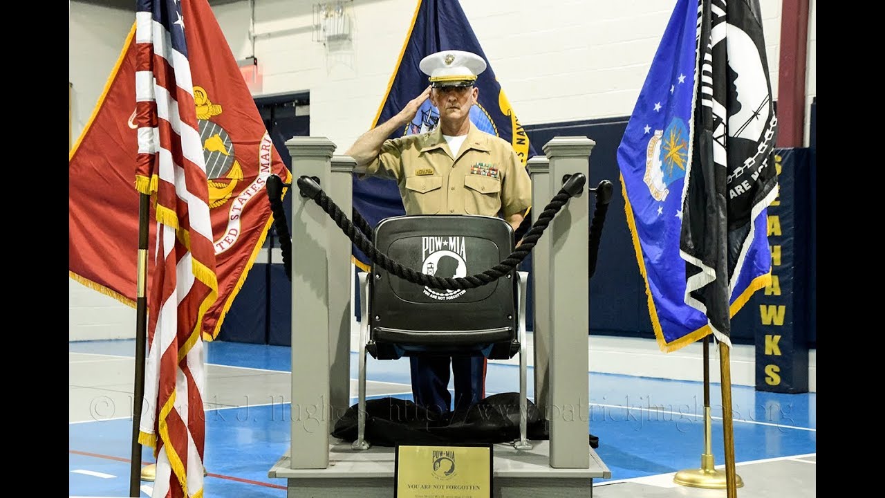 The POW/MIA National Chair of Honor unveiled at DMA, Delaware Military Academy 5-17-2018