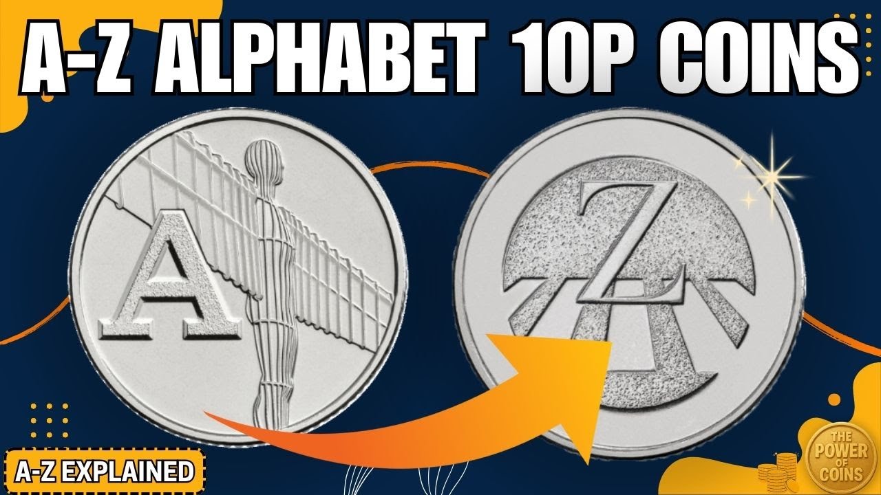 Объяснение значения каждой буквы от А до Я на монетах номиналом 10 пенсов (от А до Я).