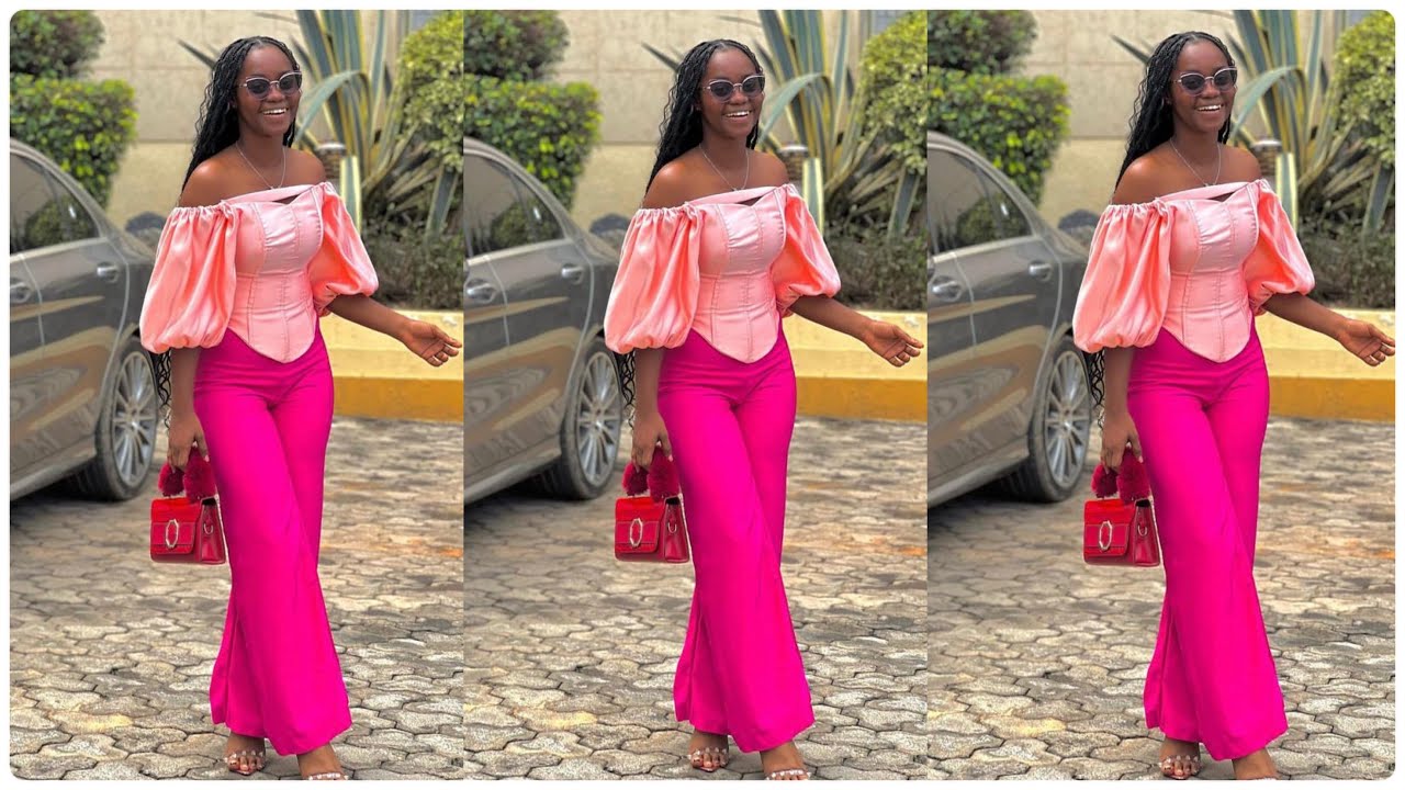 How To Cut And Sew An Off Shoulder Basque Waist Top With A Palazzo Pant /DIY/