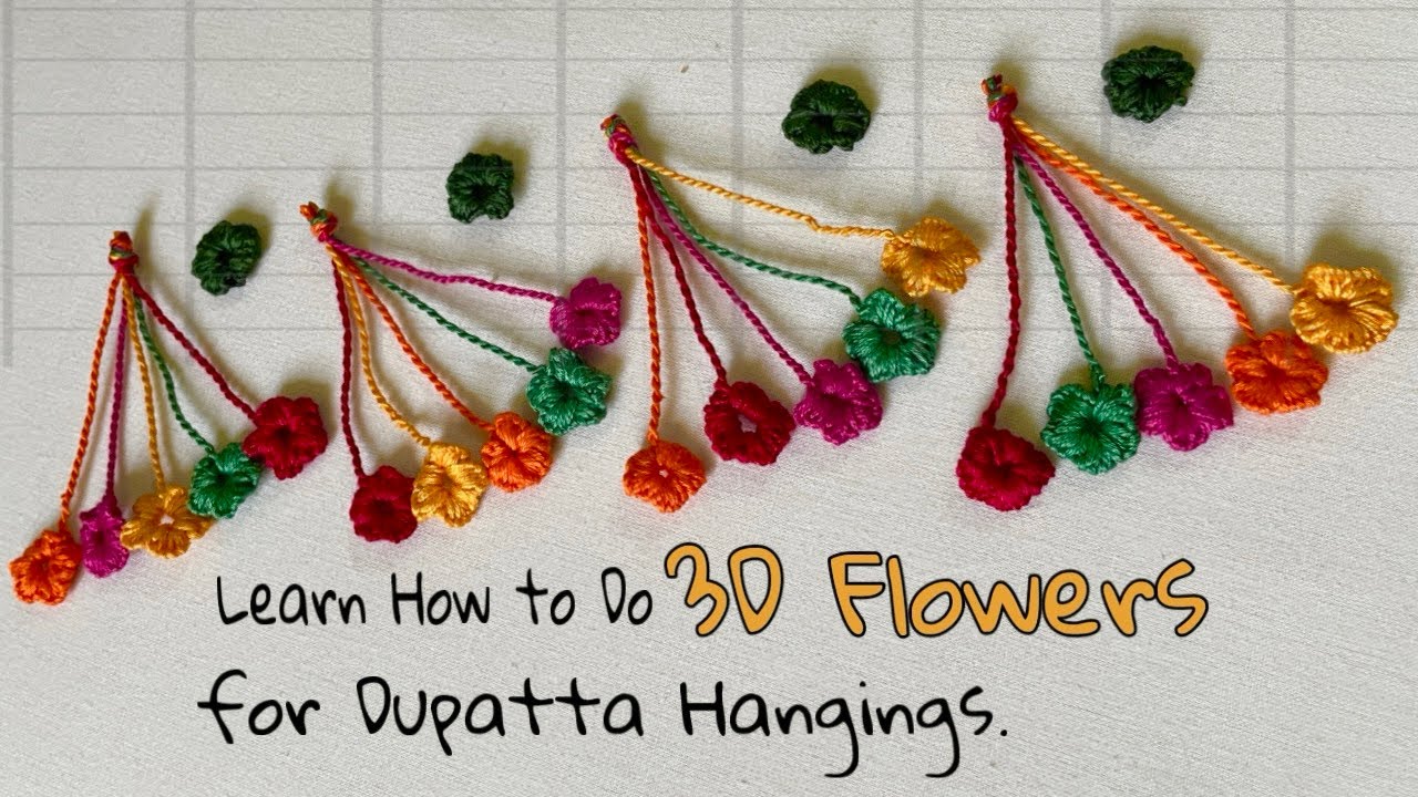 Learn How to Do 3D Flowers for Dupatta Hangings | Step-by-Step Guide for Beginners .
