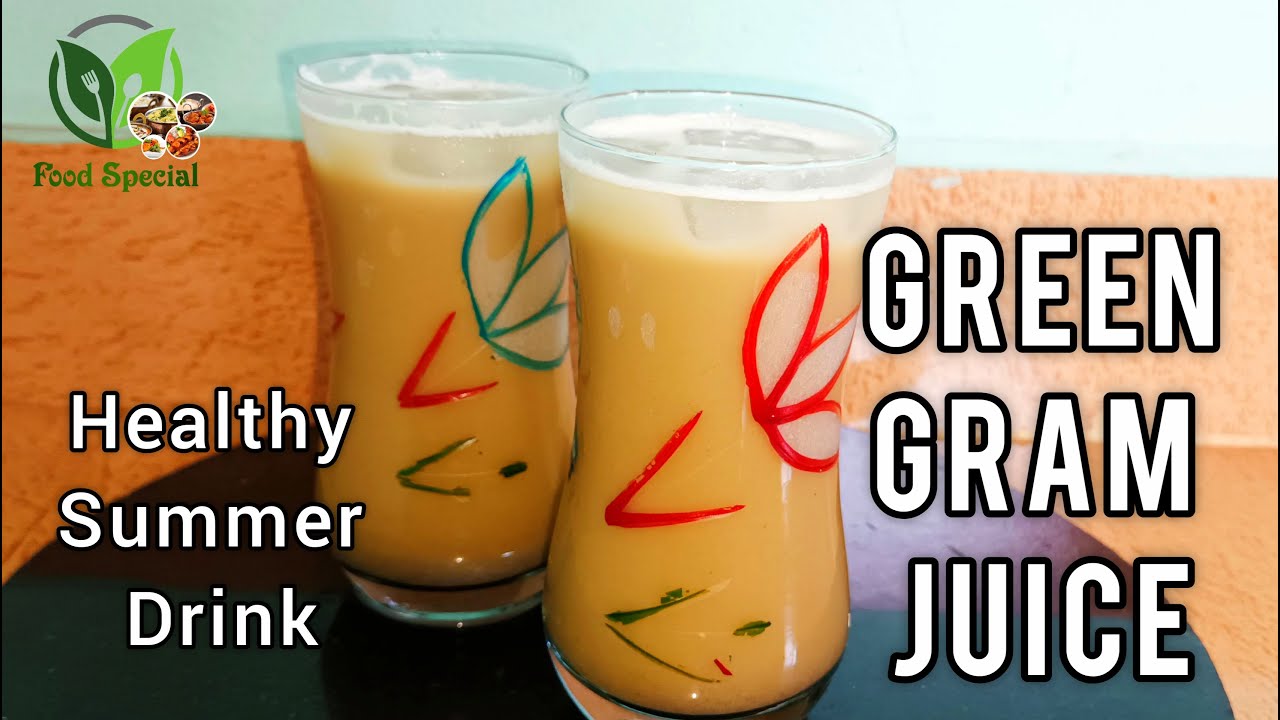 Green Gram Juice. Healthy summer drink. Hesarukalu Juice. Moong Juice.