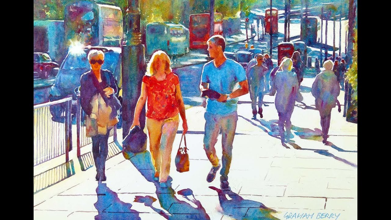 Painting a watercolour - London sunshine