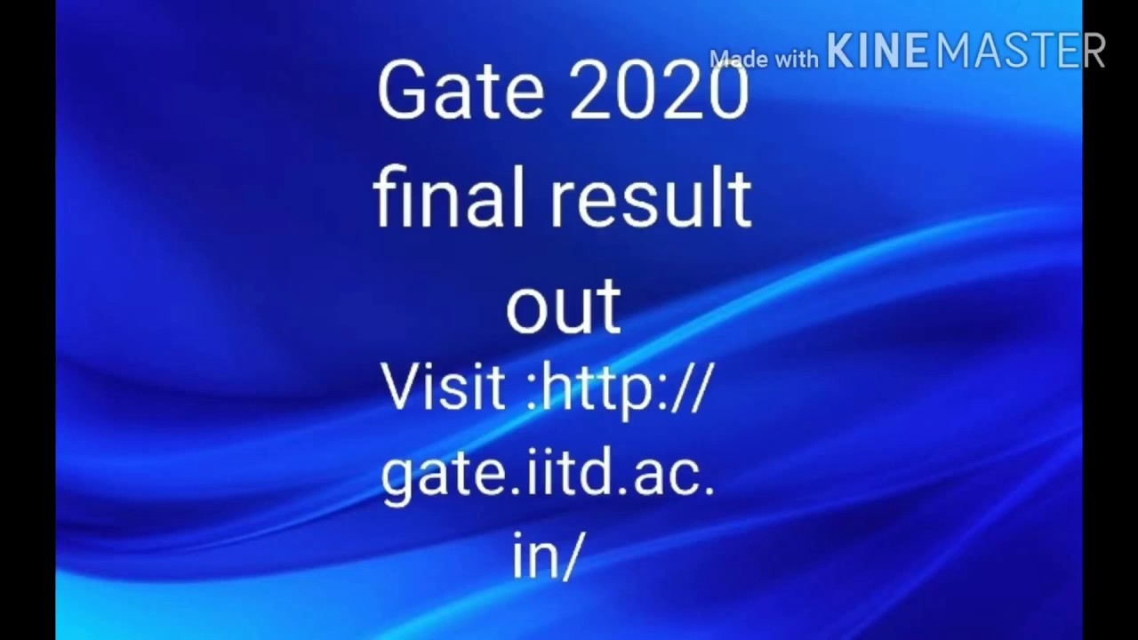 Gate 2020 final result declared