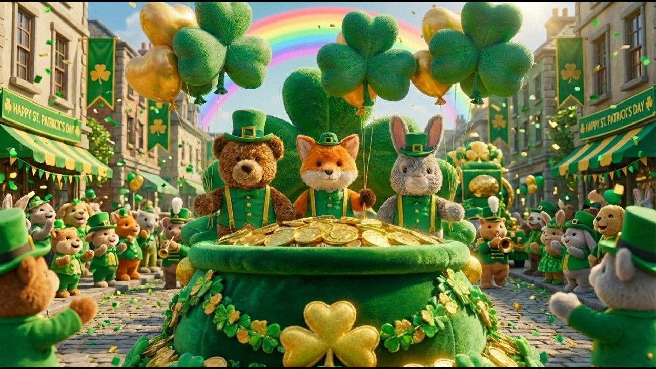 ☘️ Happy St. Patrick's Day Plush Ambience | Cozy Irish Village & Festive Music (4K)