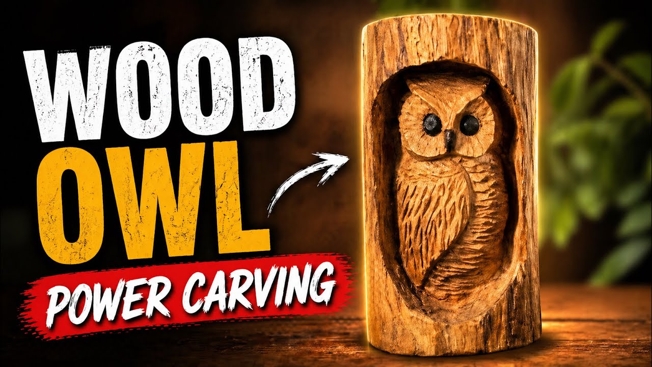 Owl driftwood carving with Kutzall Foredom and Dremel 3000