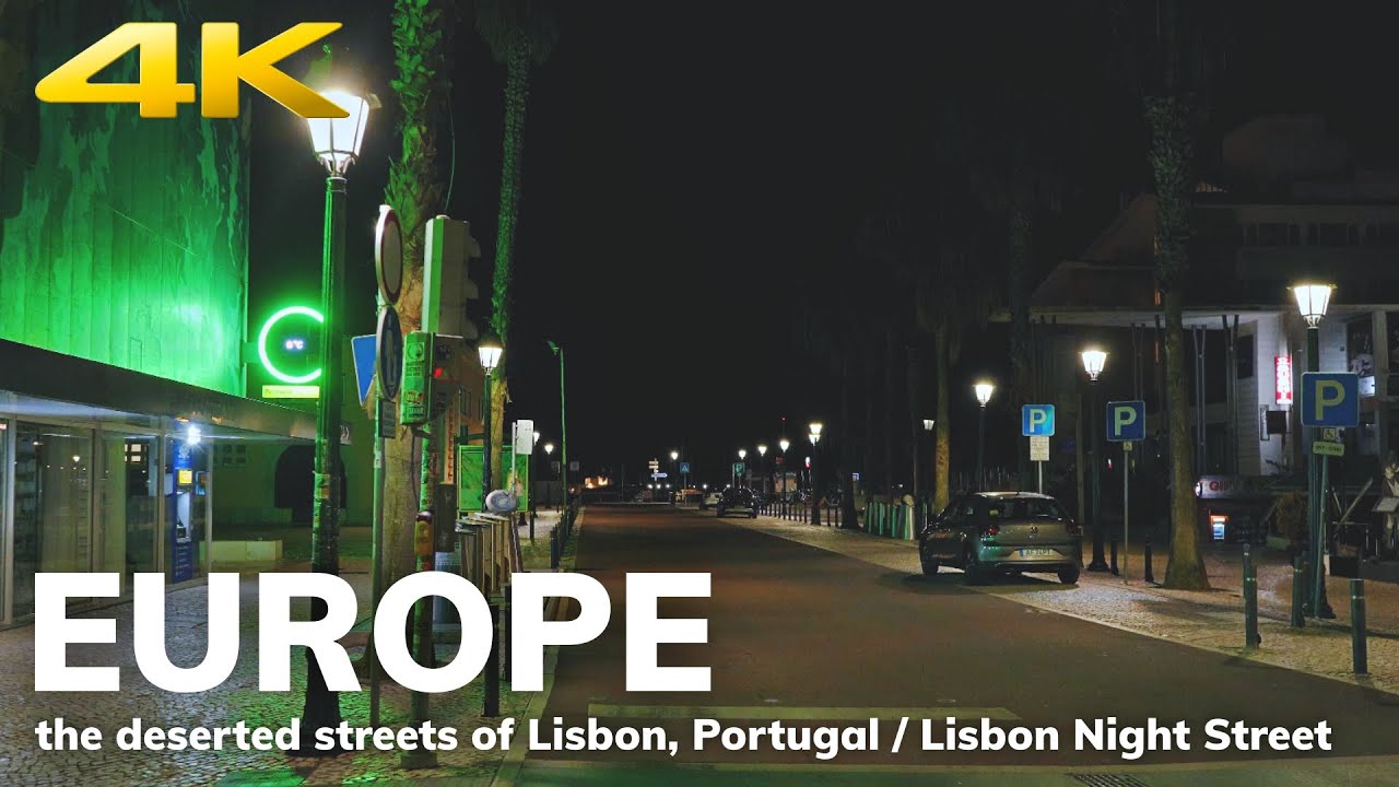 【4K】 the deserted streets of Lisbon, Portugal / Lisbon Night Street at 1 a.m.