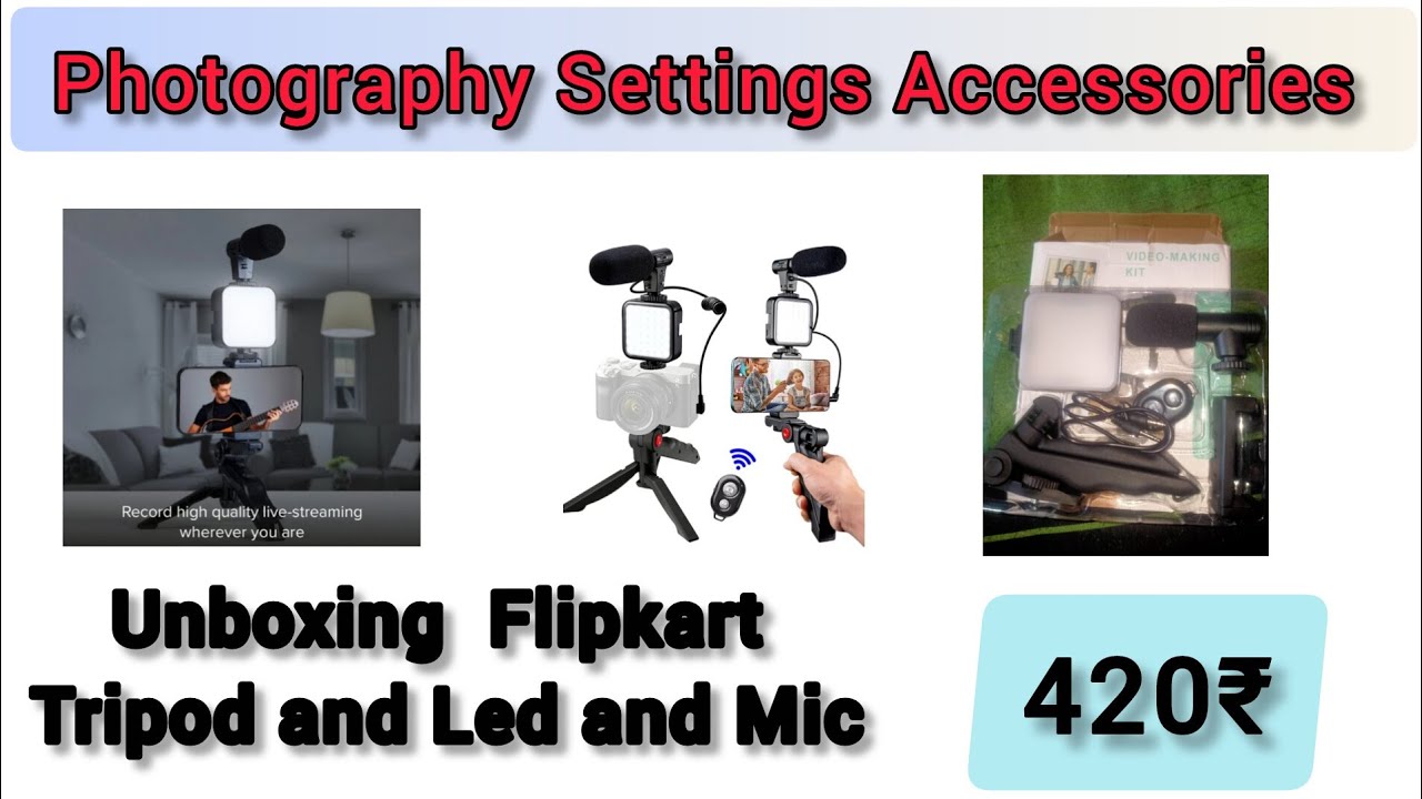 Unboxing & Review: CASOMANIA AY-49 2 Axis Gimbal for Camera & Mobile Flipkart Tripod and LED and Mic