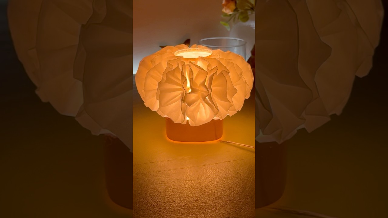 DIY modern paper lamp✨cute lampshade❤️