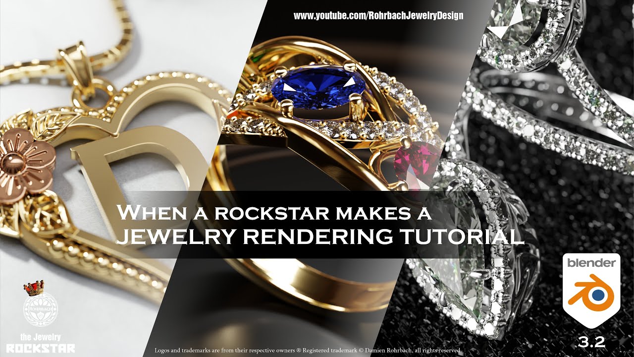 3D Jewelry Rendering, when a Rockstar makes a BLENDER CYCLES X Geometry nodes Tutorial