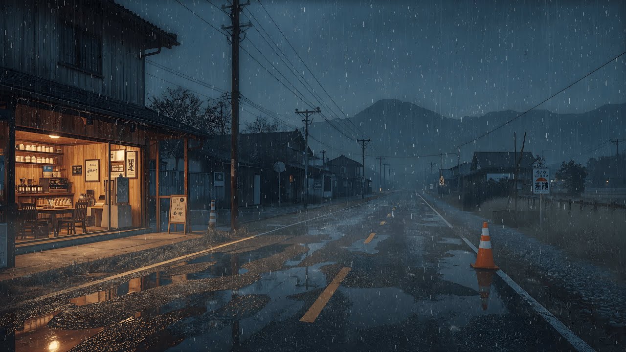 Nostalgic Tokyo Street 🌧️ Rainy Coffee Shop Lofi for Focus & Relax