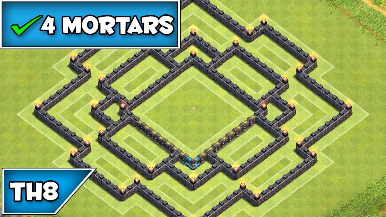 Clash of Clans | BEST TOWNHALL 8 TROPHY/WAR BASE w/ 4th Mortar