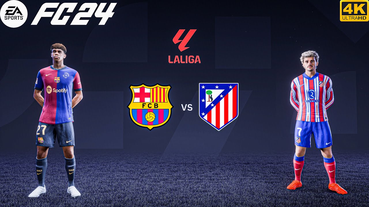 FC 24 - Barcelona Vs Atletico Madrid - Ft. Alvarez,Yamal | LALIGA 24/25 Match | 4K HDR