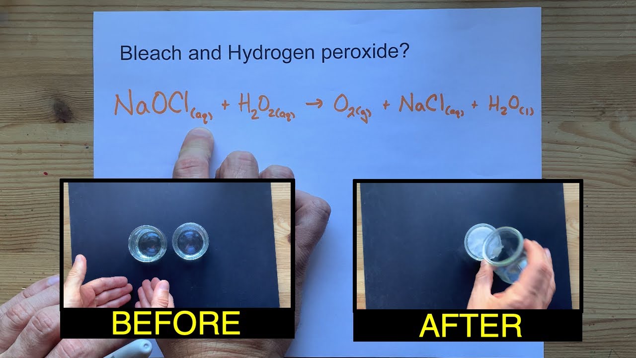 Bleach and Hydrogen Peroxide ... Reaction + Balanced Equation