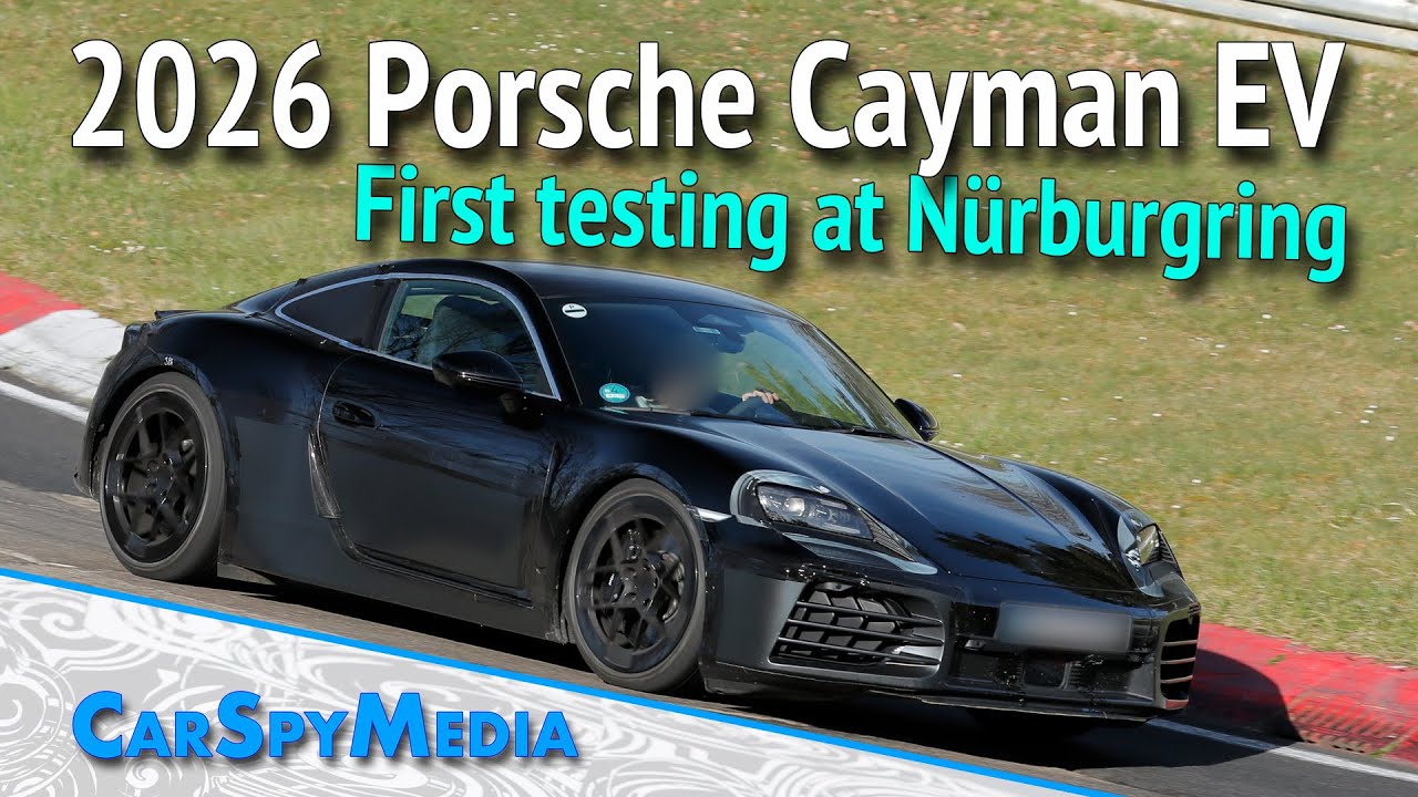 2026 Porsche 718 Cayman EV Electric Prototype (internal code 983) Starts Testing At The N&uuml;rburgring