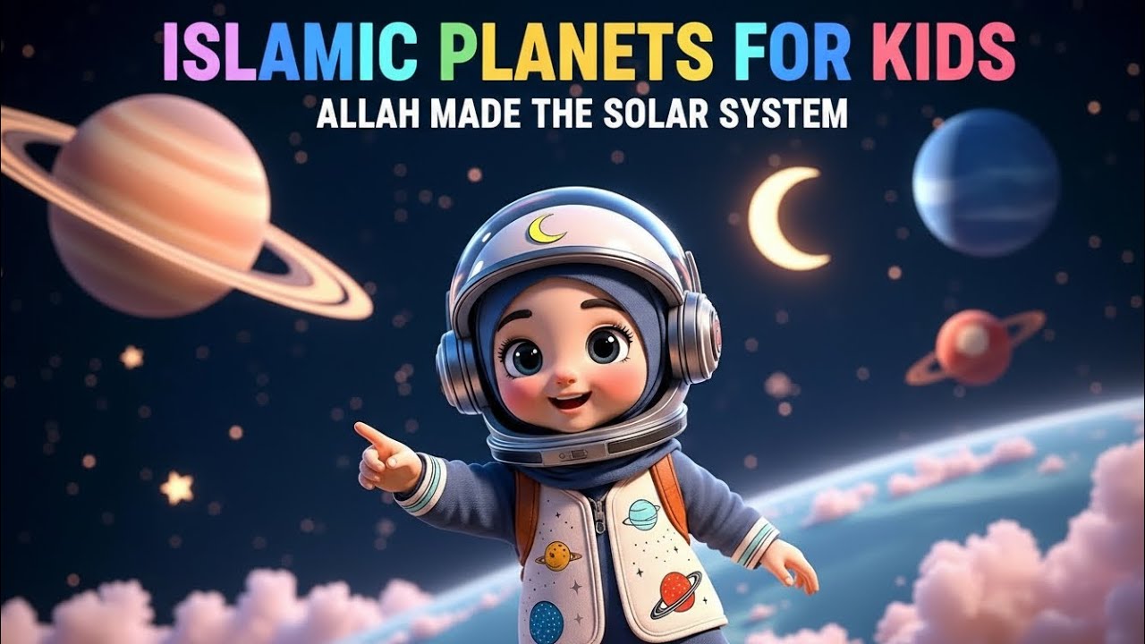 Solar System Islamic Poem for Kids | Planets Made by Allah 🌞🪐 | Fun Learning Cartoon Rhyme