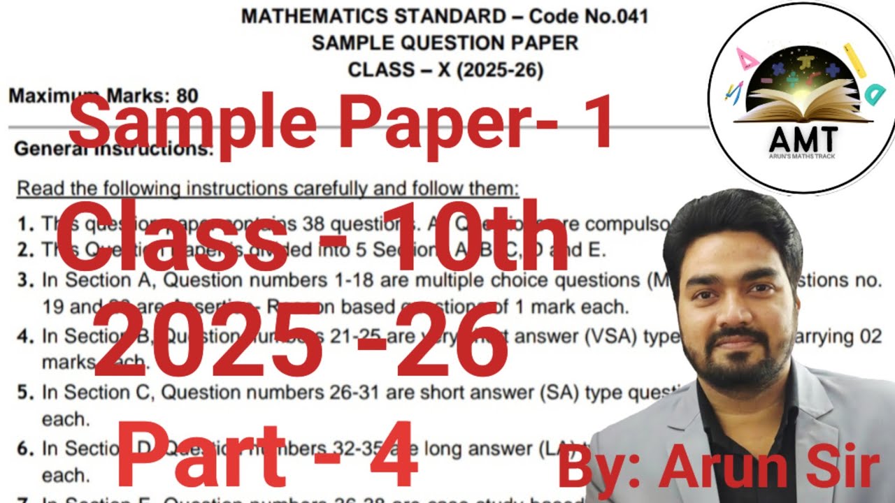 Class-10th, Sample Paper - 1, CBSE , Ques- 27 to 31 Solutions,  (2025- 26)