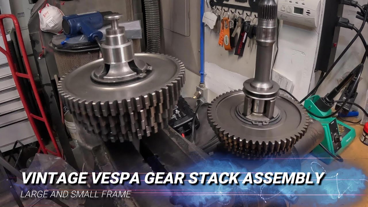Vintage Vespa Gear Stack Assembly
