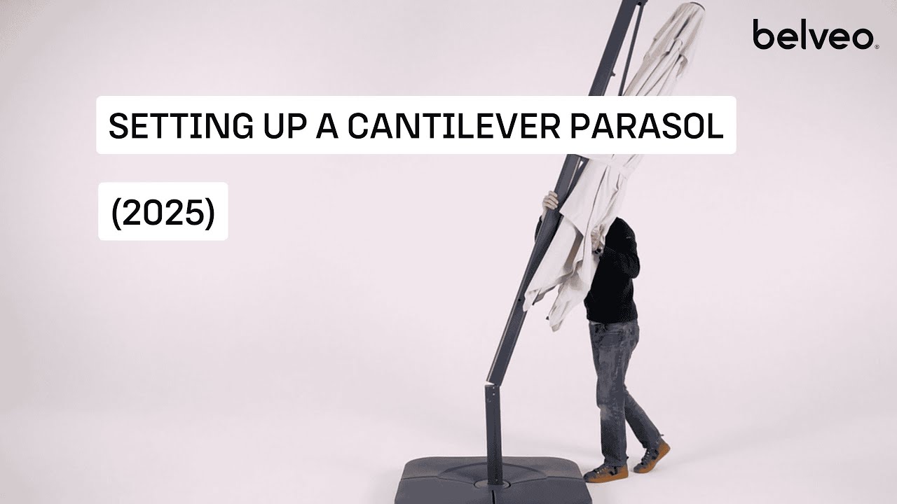 Setting up a cantilever parasol (2025)