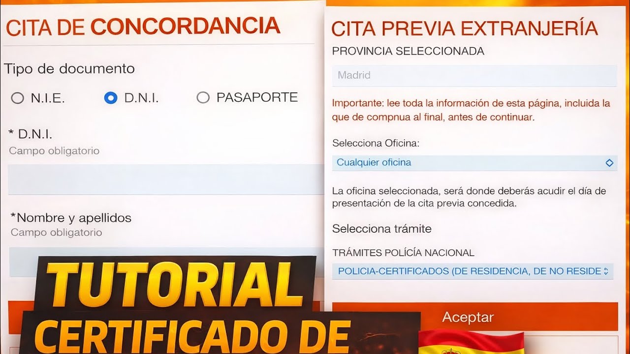 Certificado de concordancia en España 🇪🇸 ￼¿ cómo sacar la cita correctamente? ￼