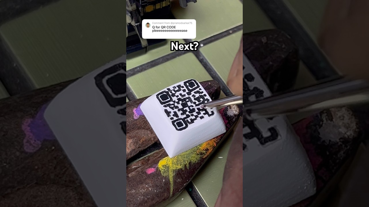 Drawing Q for Qr code but on my keyboard! Custom keyboard!