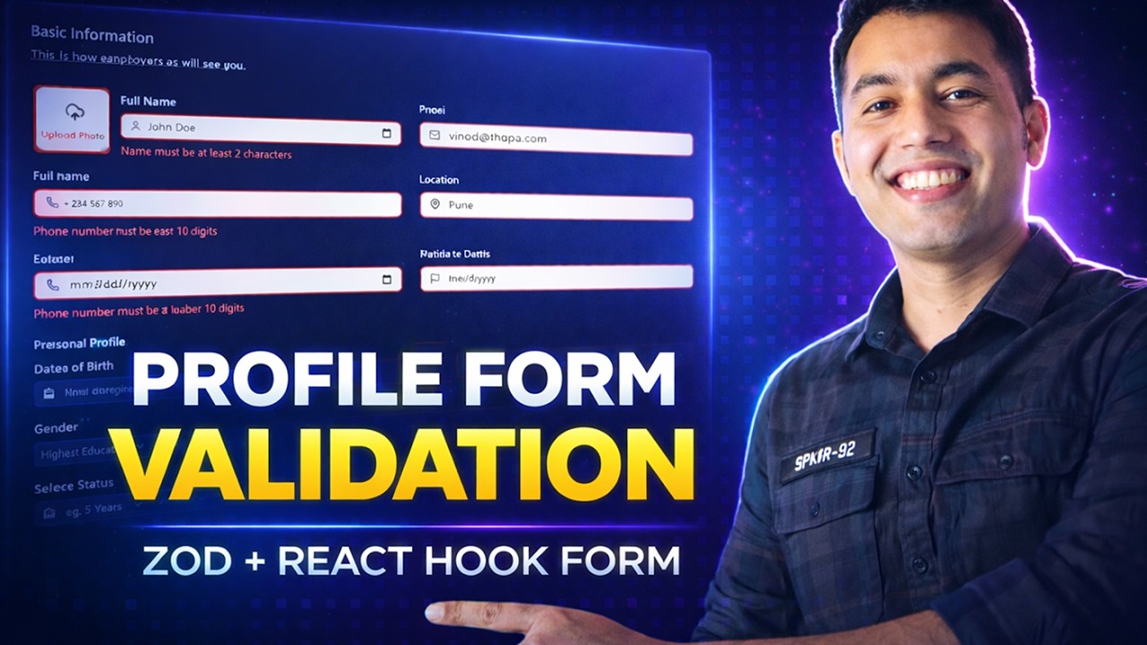 Zod Validation in React Hook Form | Profile Form Validation Next.js TS