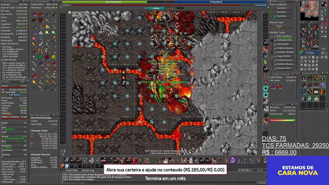 TIBIA GLOBAL - EM BUSCA DO TOP 5 GLOBAL DAS TASKS