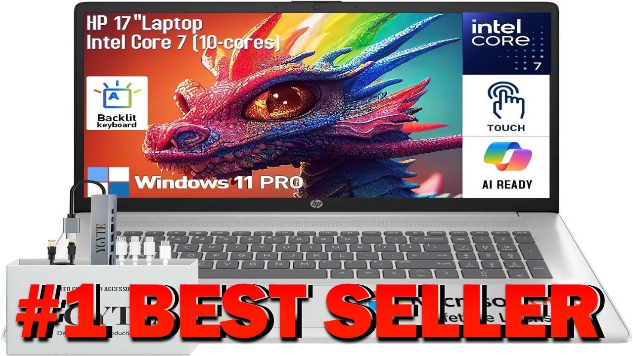 HP 17 Inch Laptop Touchscreen Computer 17.3