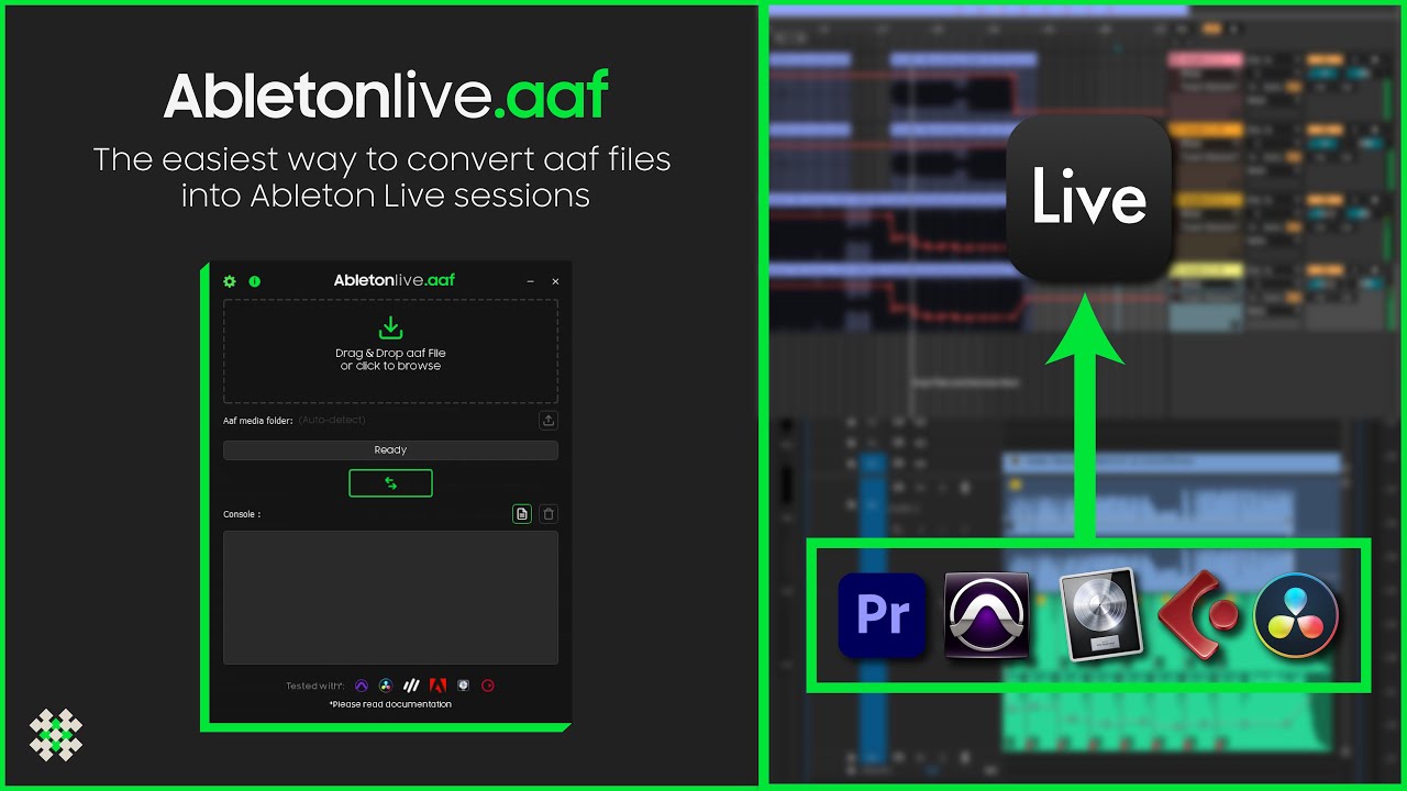 This tool can convert AAF to Ableton Live session IN SECONDS