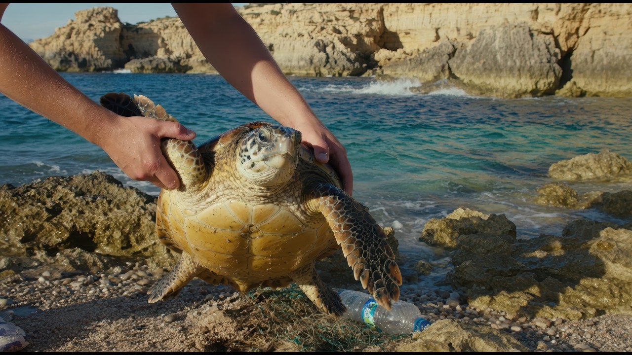 Malta - Turtle rescue at Imgiebah Bay