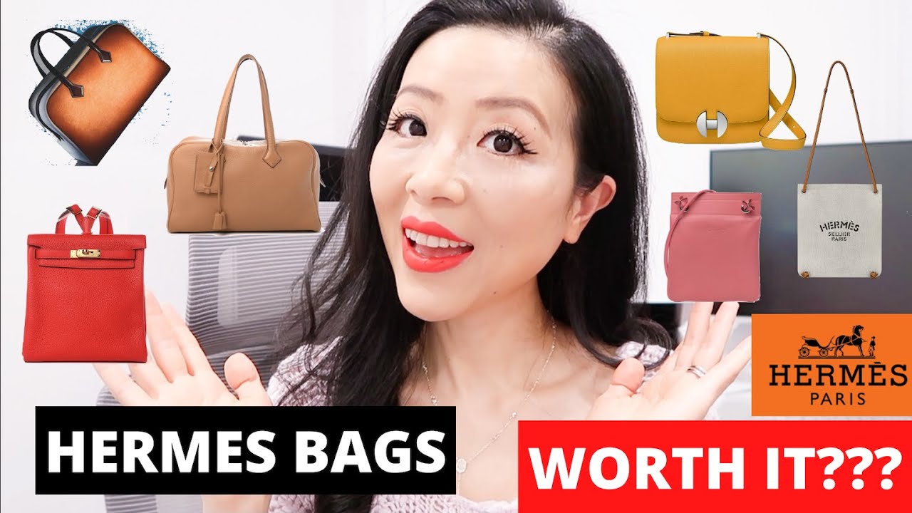 Hermes Bags Worth it? | Hermes mushroom leather victoria bag, halzan bag, 2002 bag, ado backpack etc