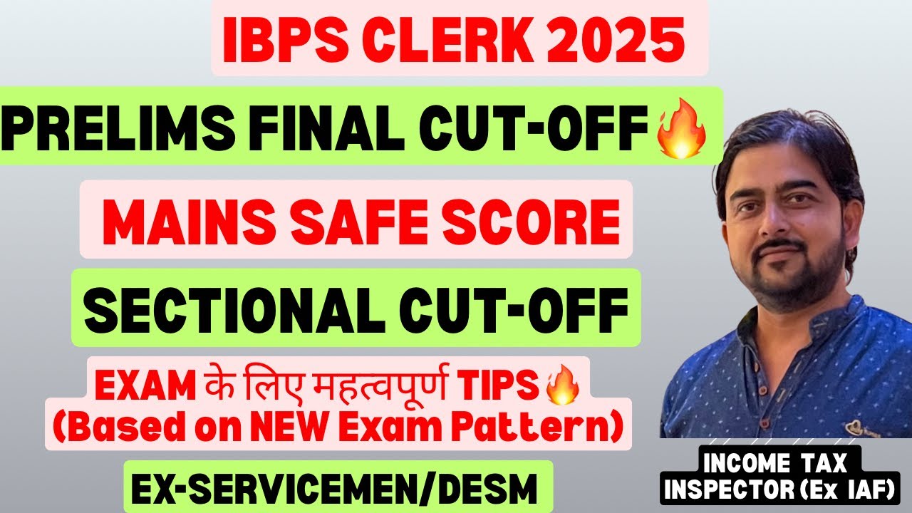 IBPS CLERK PRELIMS CUT OFF 2025 STATE WISE🔥SAFE SCORE MAINS 2025🔥