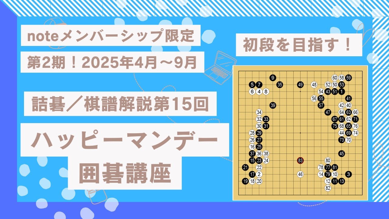棋譜解説第13回20260119【限定公開解除】「オンライン指導碁から！初段を目指す棋譜解説」毎週観ていれば年間で100本以上の囲碁の「学び」を得ることが出来ます！20250714 