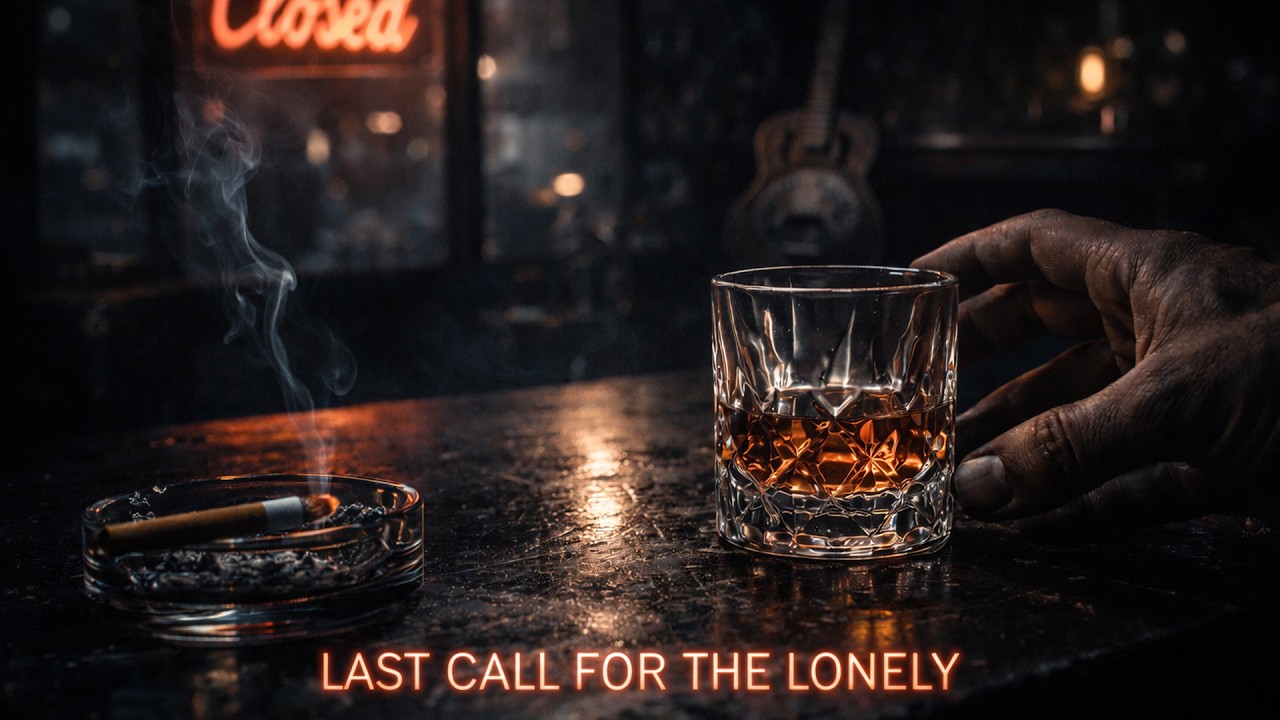 LAST CALL FOR THE LONELY – Slow Noir Blues | Soulful Whiskey Music & Crying Guitar 🥃🎸🌌