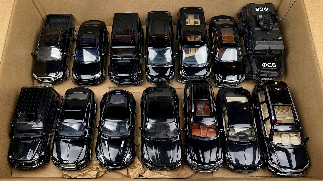 BOX FULL of All Black Diecast Cars! Rolls-Royce, Land Cruiser, Bentley, Lexus & Mercedes 🖤