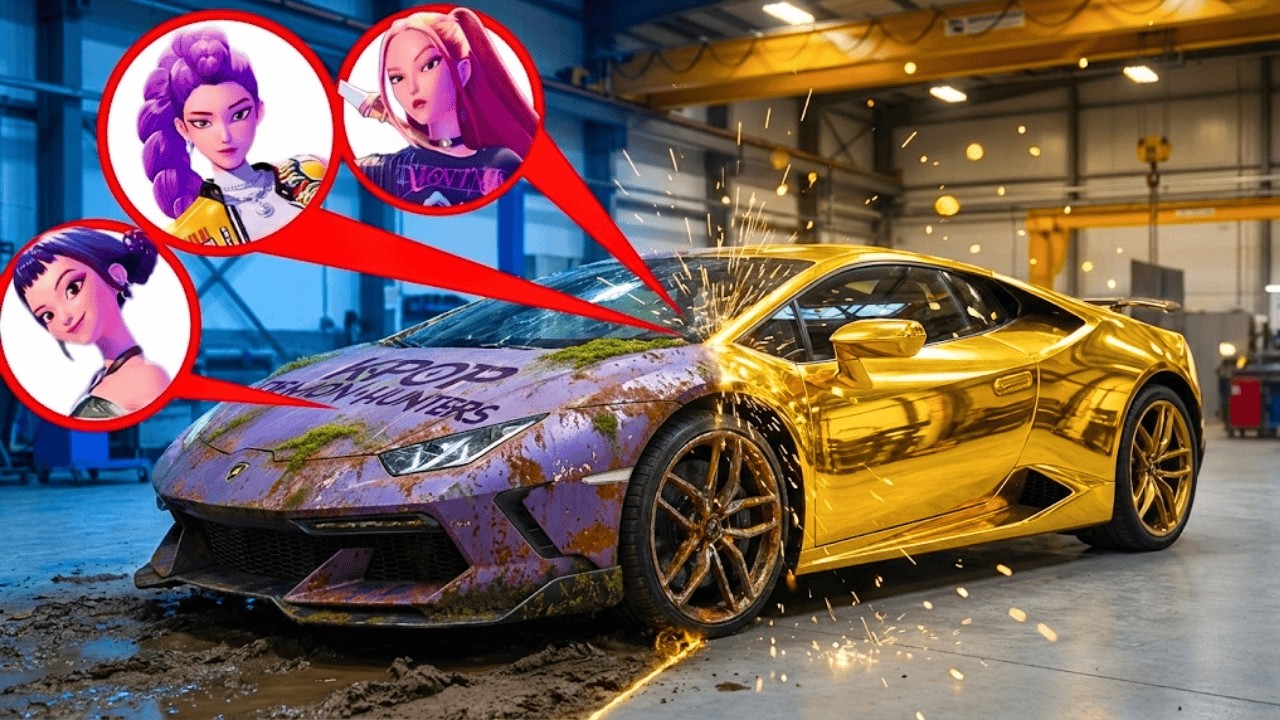 KPop Lambo Restoration: From Abandoned Scrap To A 24K Gold Masterpiece! | AI