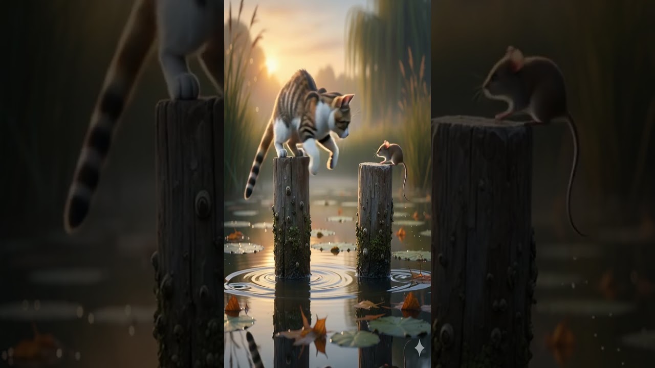 Cat and Mouse Swap Places in a Perfect Loop | Photorealistic AI Animation