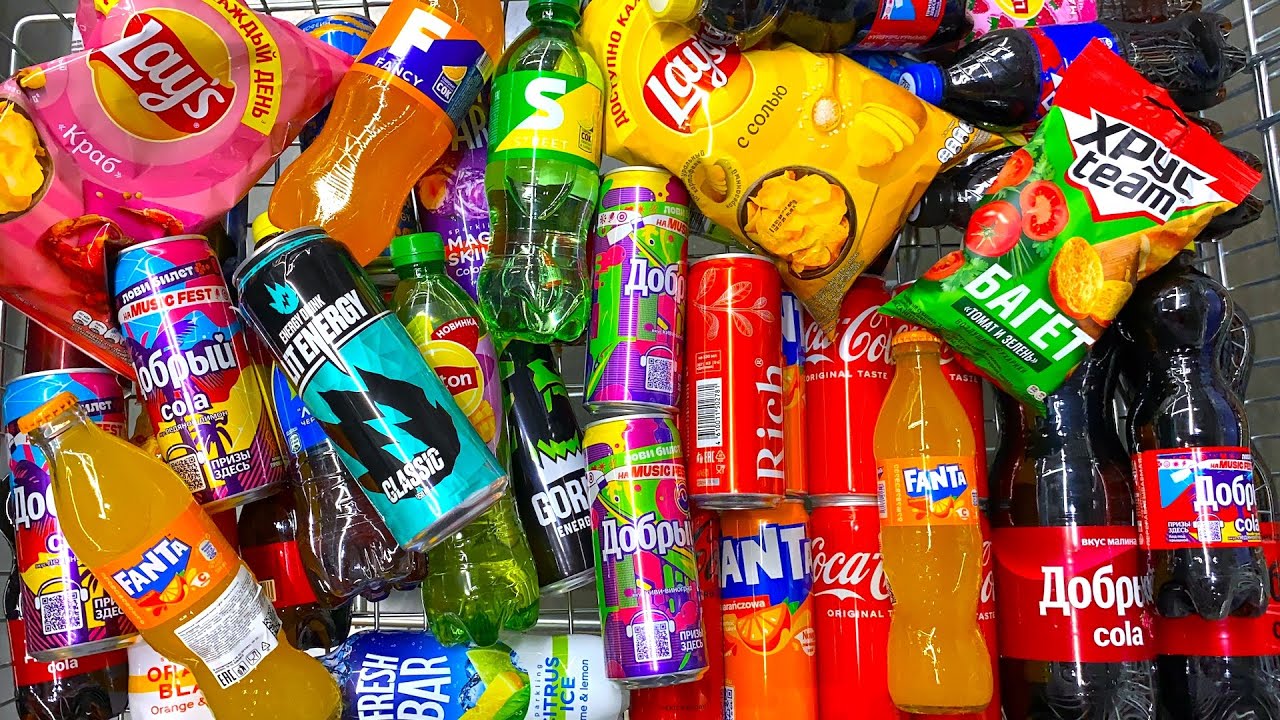Много Вкусняшек и Сладости 🤩! Shopping Coca Cola,LitEnergy,Lays,Fanta,Sprite.Shopping a lot of candy